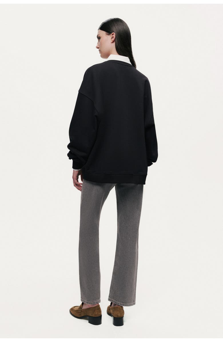 Nocturne Woven Text Logo Sweatshirt, Alternate, color, Black