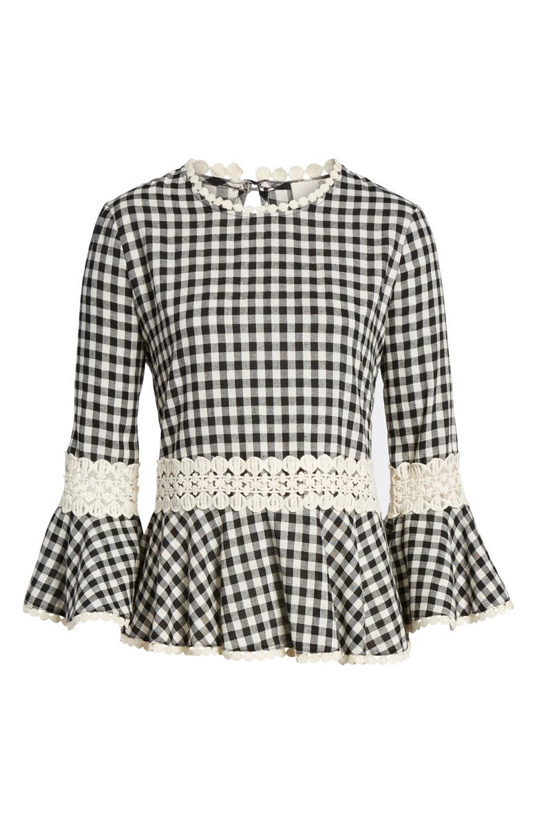 Everleigh Gingham Check Peplum Top, Alternate, color,