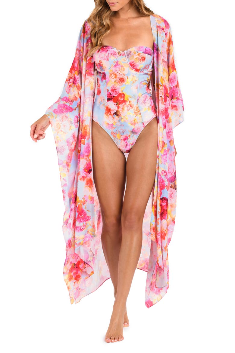Kara Long Sleeve Cover-Up, Alternate, color, PINK