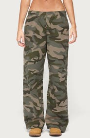 EDIKTED Camo Girl Wide Leg Sweatpants