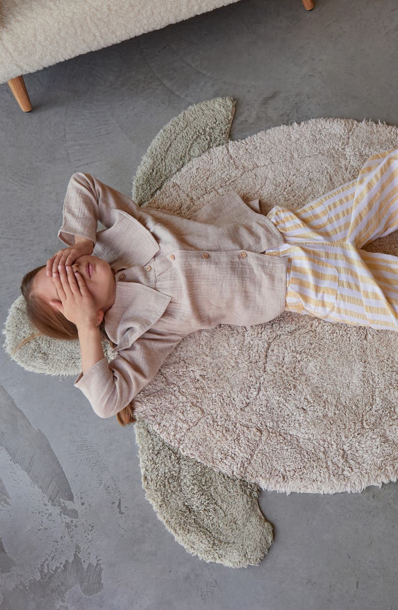 Lorena Canals Sea Turtle Washable Recycled Cotton Blend Rug, Alternate, color, Natural Olive