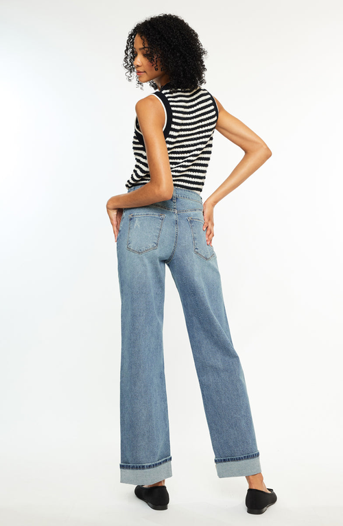 Kancan Bellen Essentials High Rise Wide Jeans In Blue