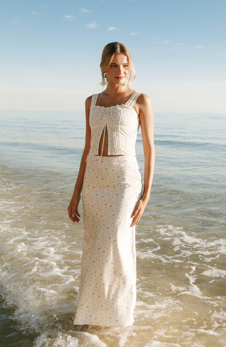 Petal & Pup Mei Satin Skirt, Alternate, color, Tiny Blooms