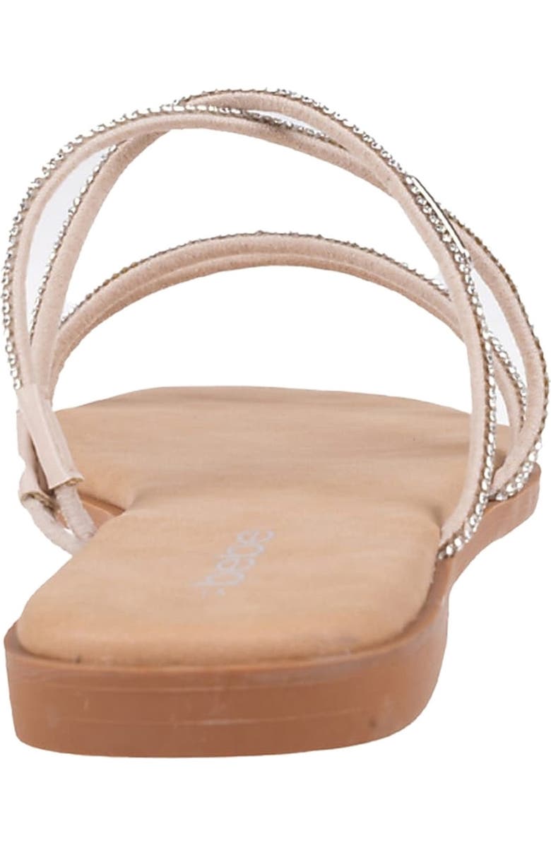 bebe Rhinestone Tubular Slide Sandal, Alternate, color, Tan
