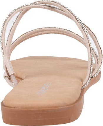 Rhinestone Tubular Slide Sandal