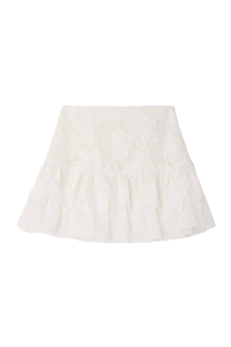 Short guipure skirt, Alternate, color, White