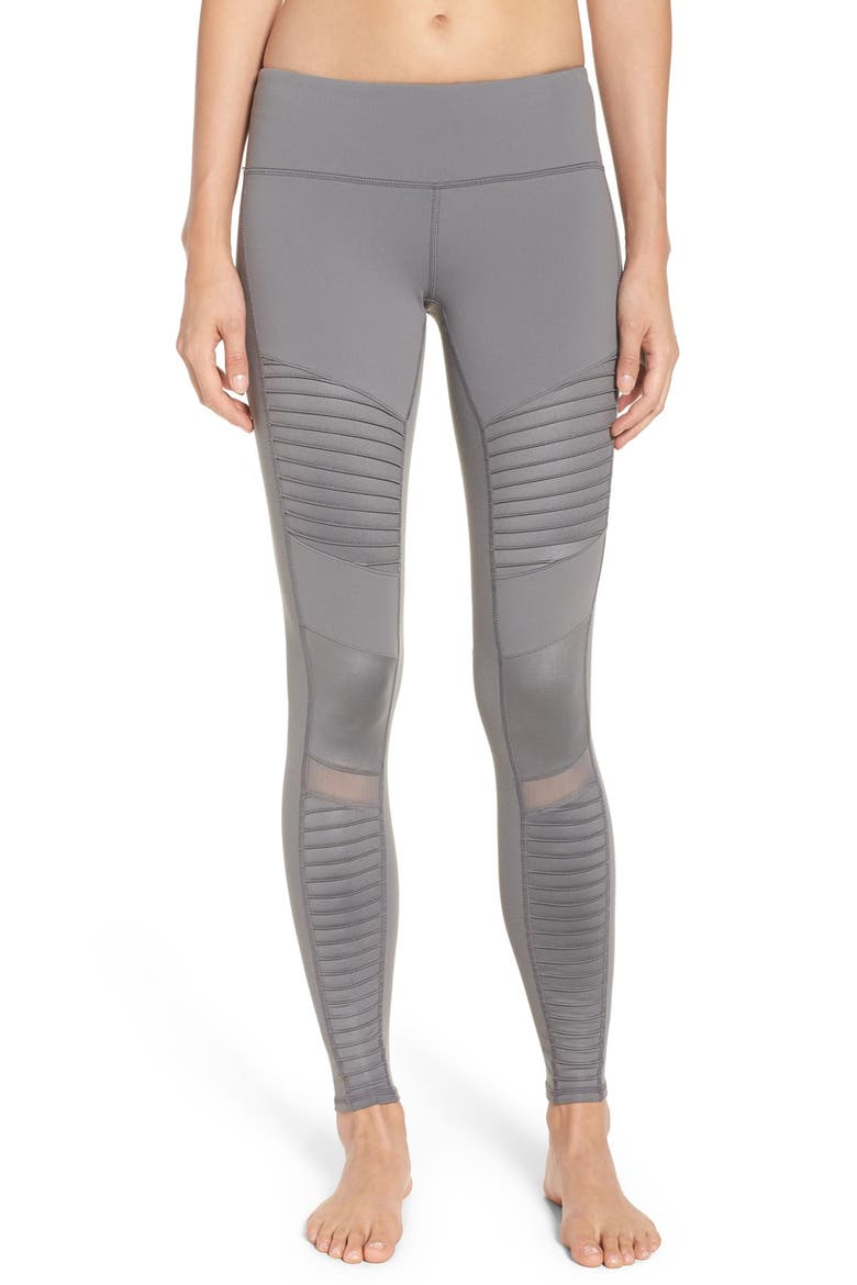 Moto Leggings, Main, color, CADET GREY/ CADET GREY GLOSSY