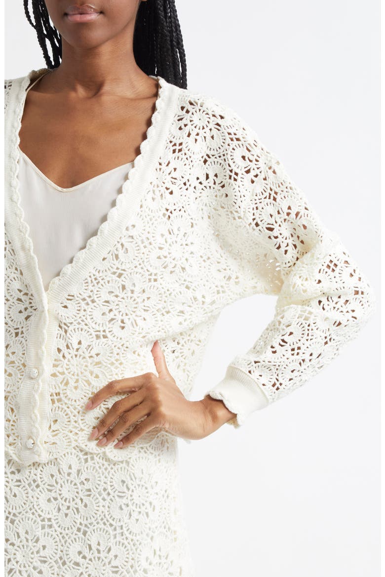 Flower Crochet Cardigan, Alternate, color, OFF-WHITE