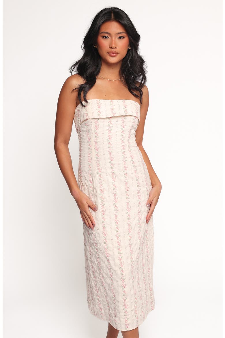 Norma Strapless Midi Dress, Alternate, color, PINK FLORAL
