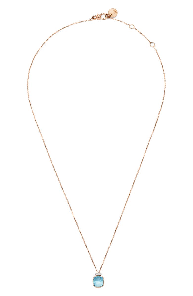 Pomellato Nudo Sky Blue Topaz & Diamond Pendant Necklace, Alternate, color, Sky Blue Topaz