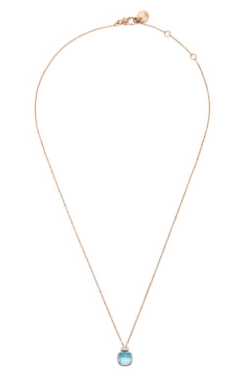 Pomellato Nudo Sky Blue Topaz & Diamond Pendant Necklace In Blue