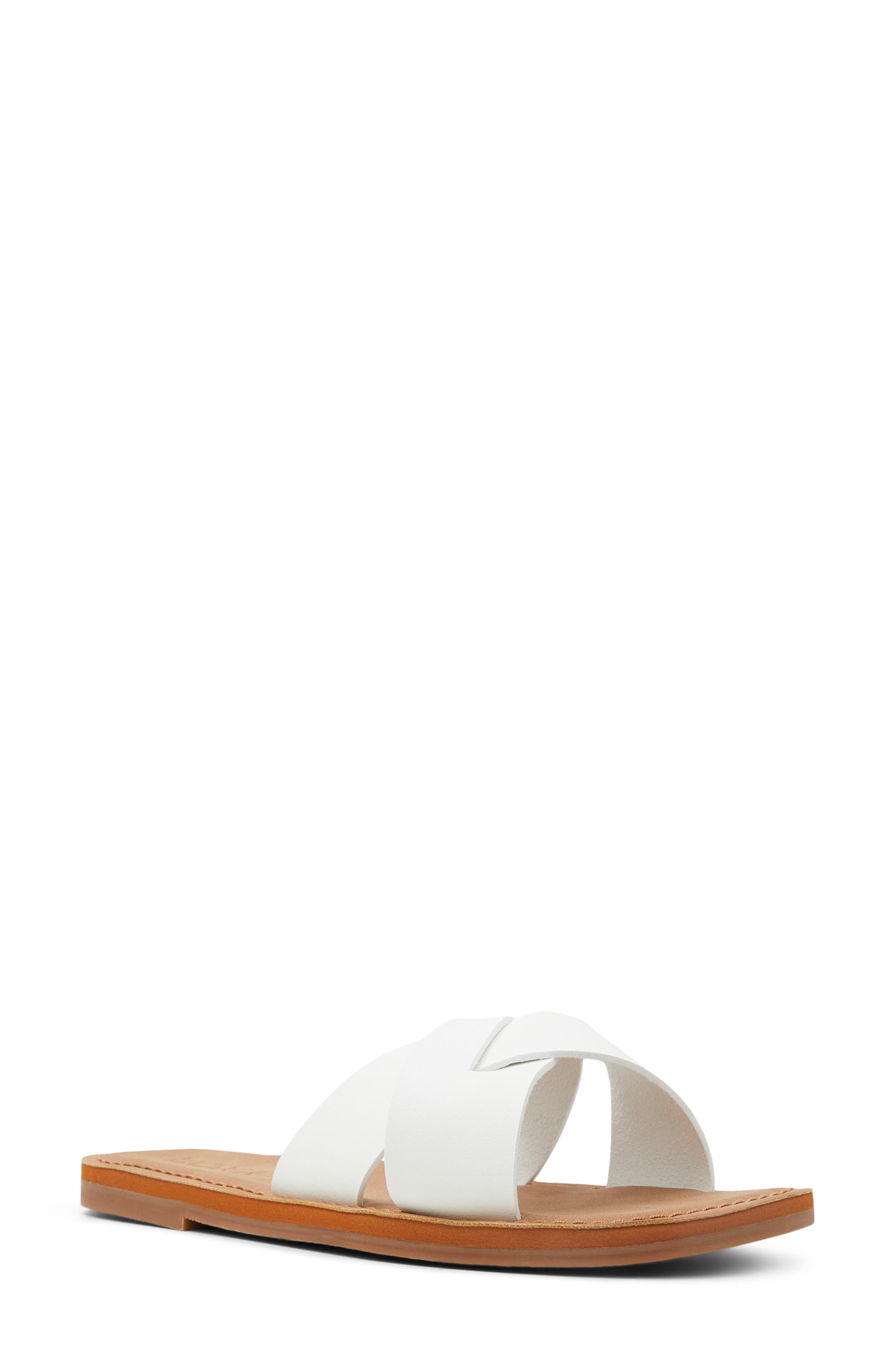 Roxy Andreya Slide Sandal, Main, color, White