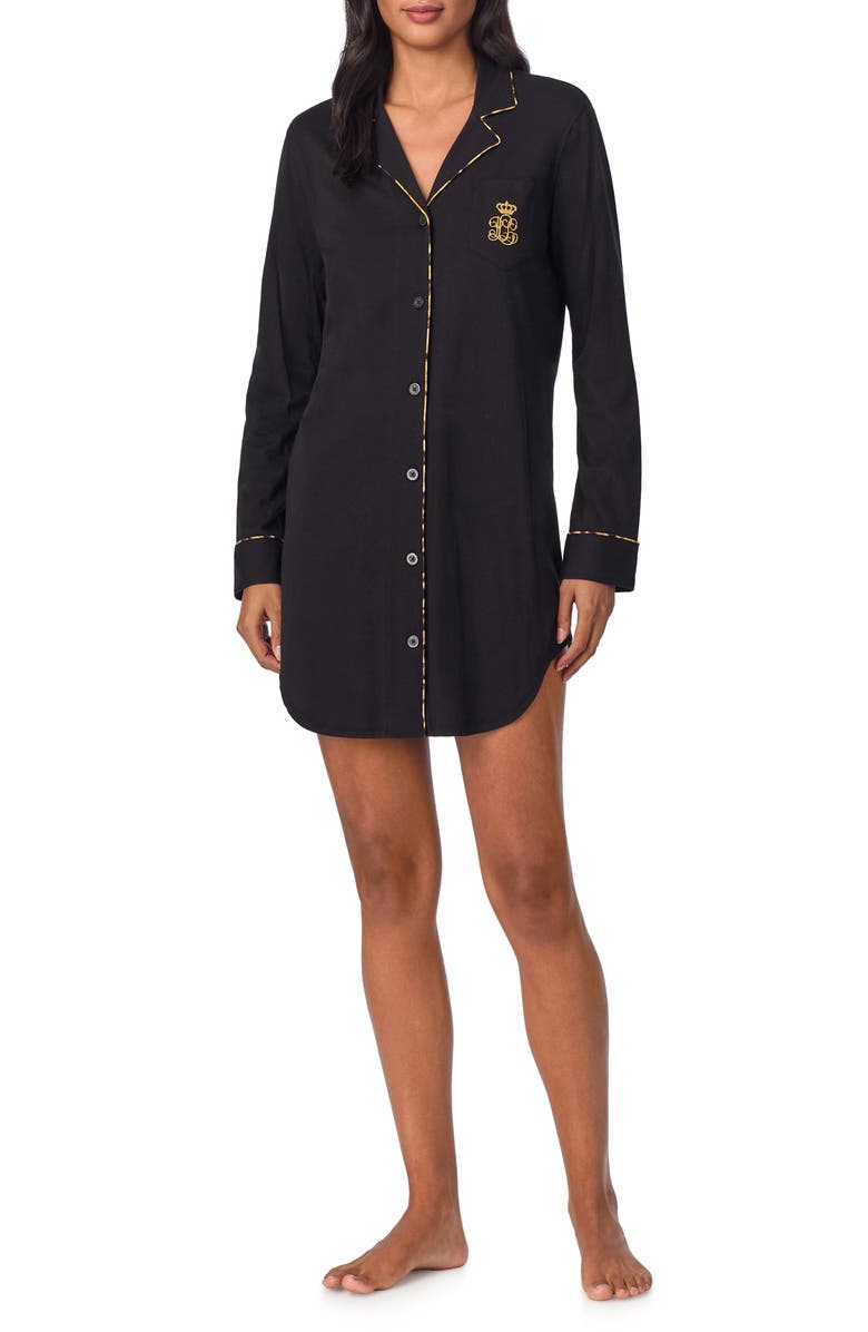 Lauren Ralph Lauren Crest Embroidered Sleepshirt, Main, color, 