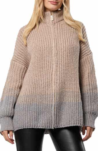 SAACHI Sequin Crocheted Zip-Up Cardigan