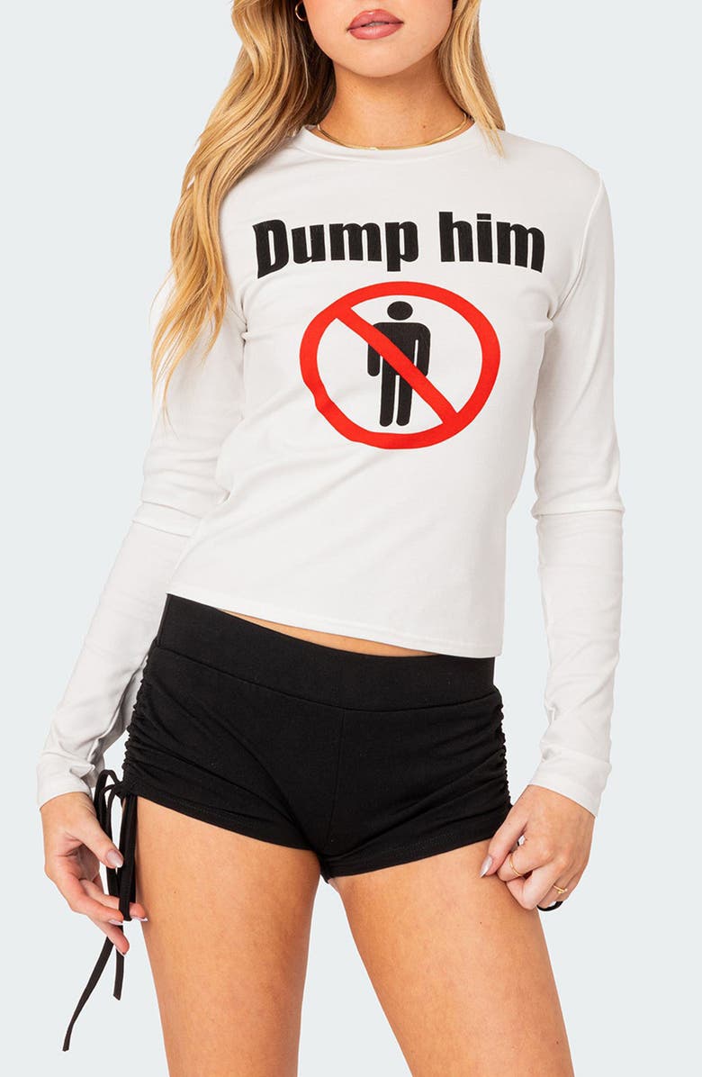 EDIKTED Dump Him Long Sleeve T-Shirt, Main, color,