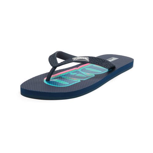 Vilebrequin Dad And Son Flip Flops In Bleu Marine