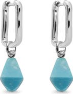 Monica Vinader Mini Alta Semiprecious Stone Huggie Hoop Drop Earrings