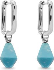 Monica Vinader Mini Alta Semiprecious Stone Huggie Hoop Drop Earrings