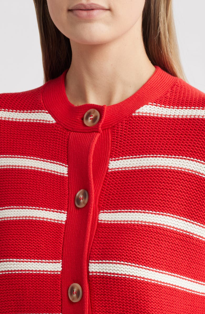 Caslon<sup>®</sup> Stripe Pima Cotton Cardigan, Alternate, color, Red- Ivory Renee Stripe