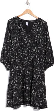 Melrose and Market Balloon Sleeve Fit & Flare Dress