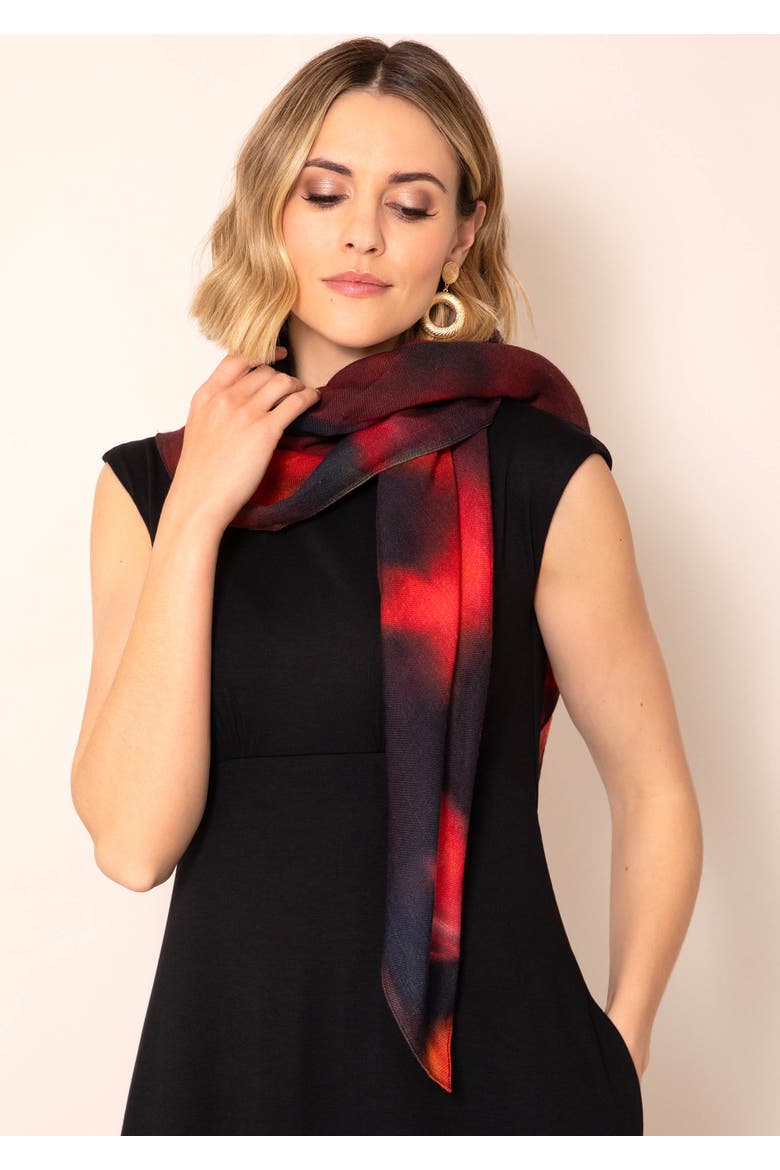 Minerva Silk Wool Scarf, Alternate, color, Midnight Ember