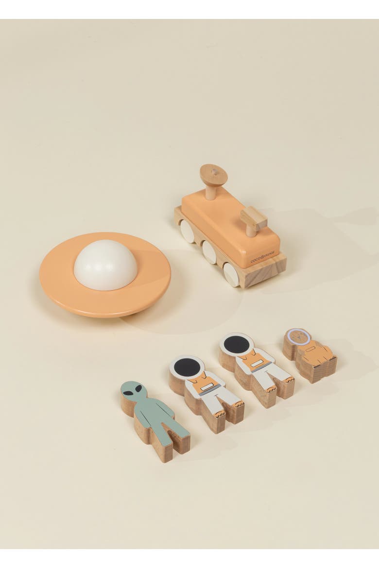 Oversized Wooden Space Station Playset & Accessories, Alternate, color, Natural Wood