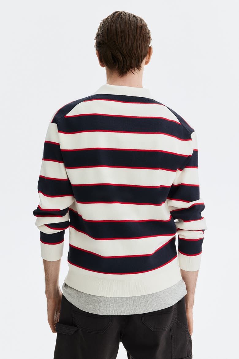 Relaxed Fit Polo Shirt, Alternate, color, Navy blue/striped