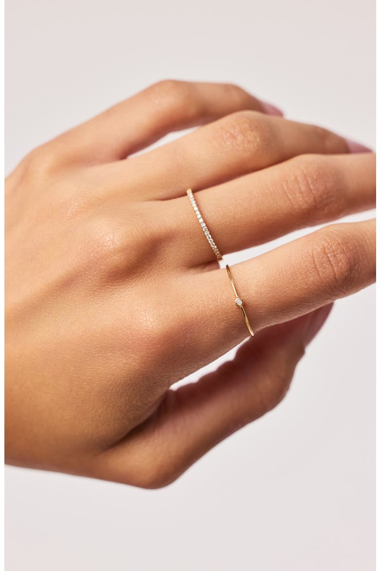 Gold Band Ring - Mini Diamond Ring, Alternate, color, Gold