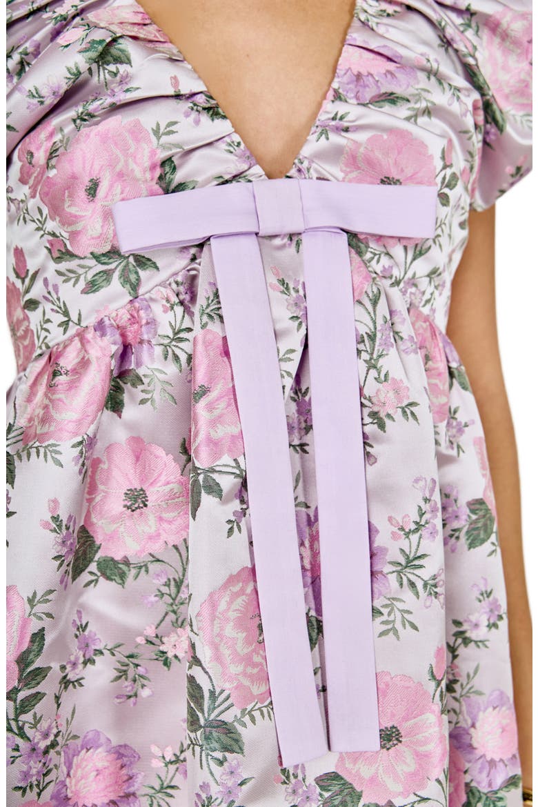 Bow Floral Print Minidress, Alternate, color, PINK
