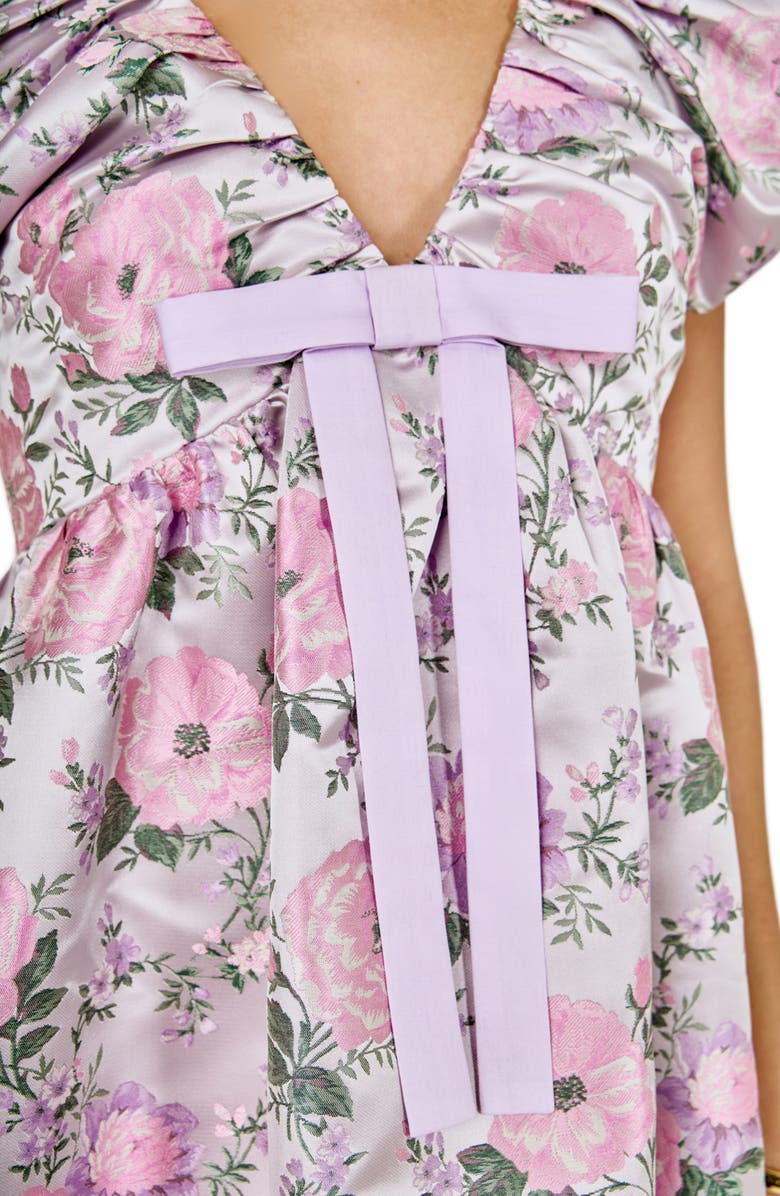 Endless Rose Bow Floral Print Minidress, Alternate, color, Pink