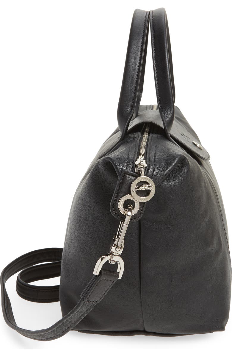 Longchamp Small 'Le Pliage Cuir' Leather Top Handle Tote, Alternate, color,