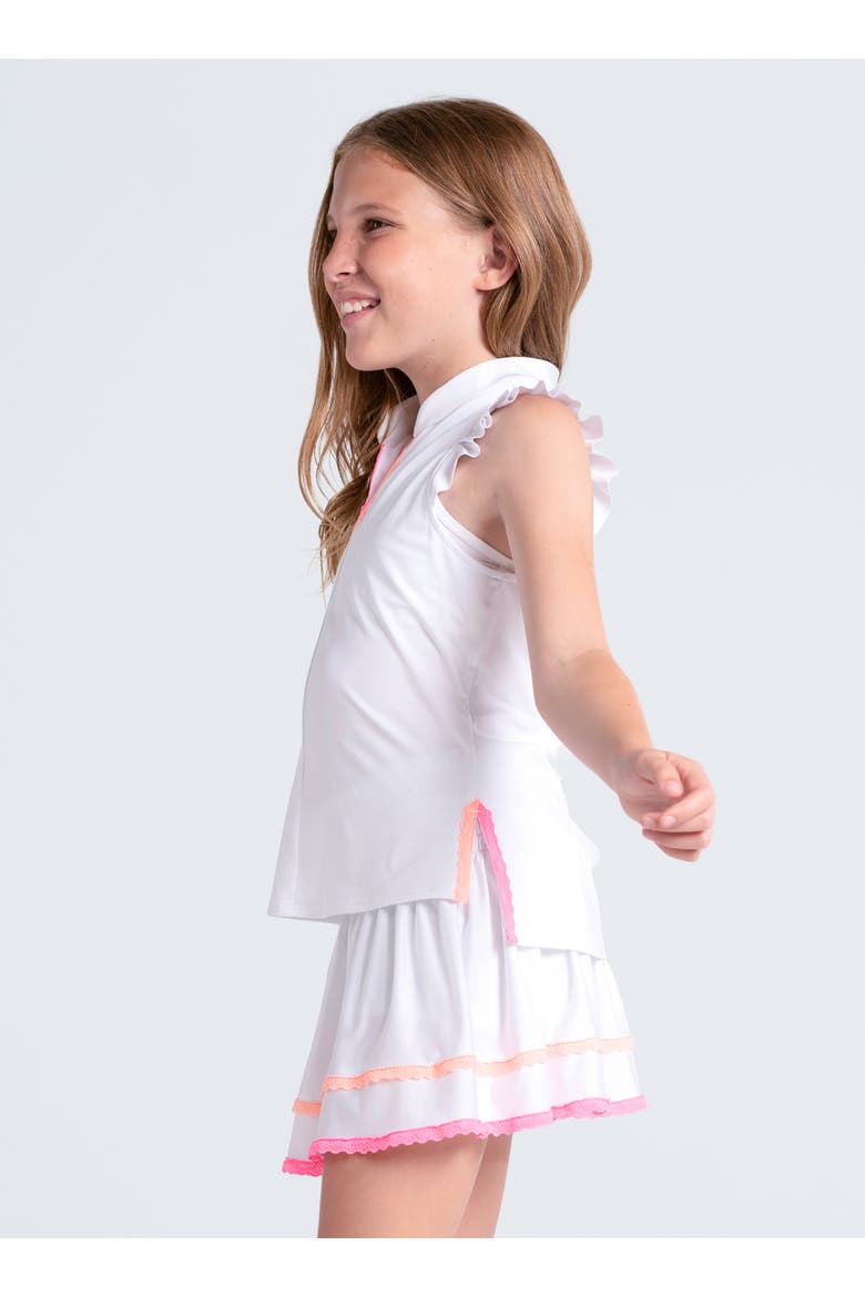 Girls Lace Frill Tank, Alternate, color, White