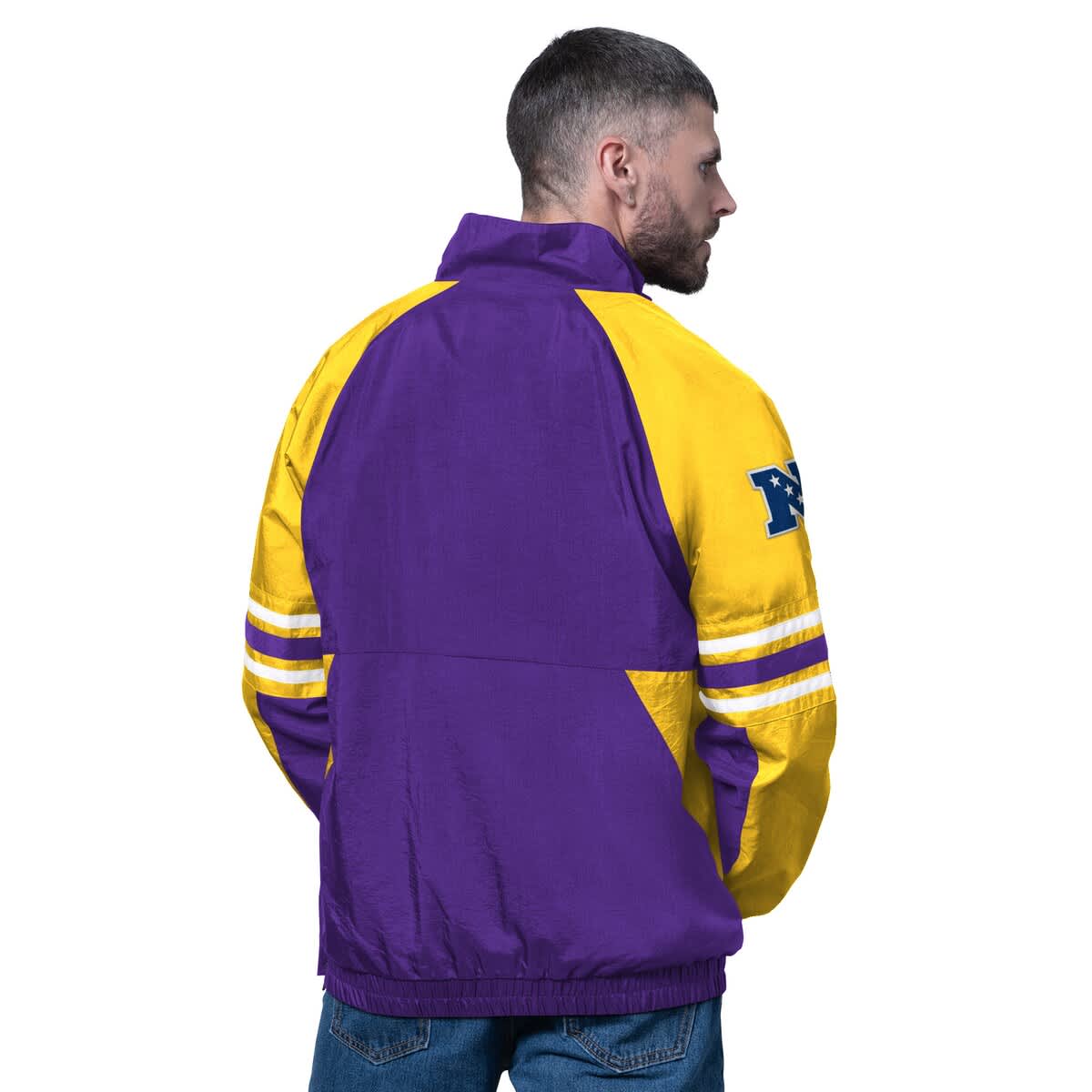 Men's Starter Purple Minnesota Vikings Prospect Half-Zip Pullover - image 2