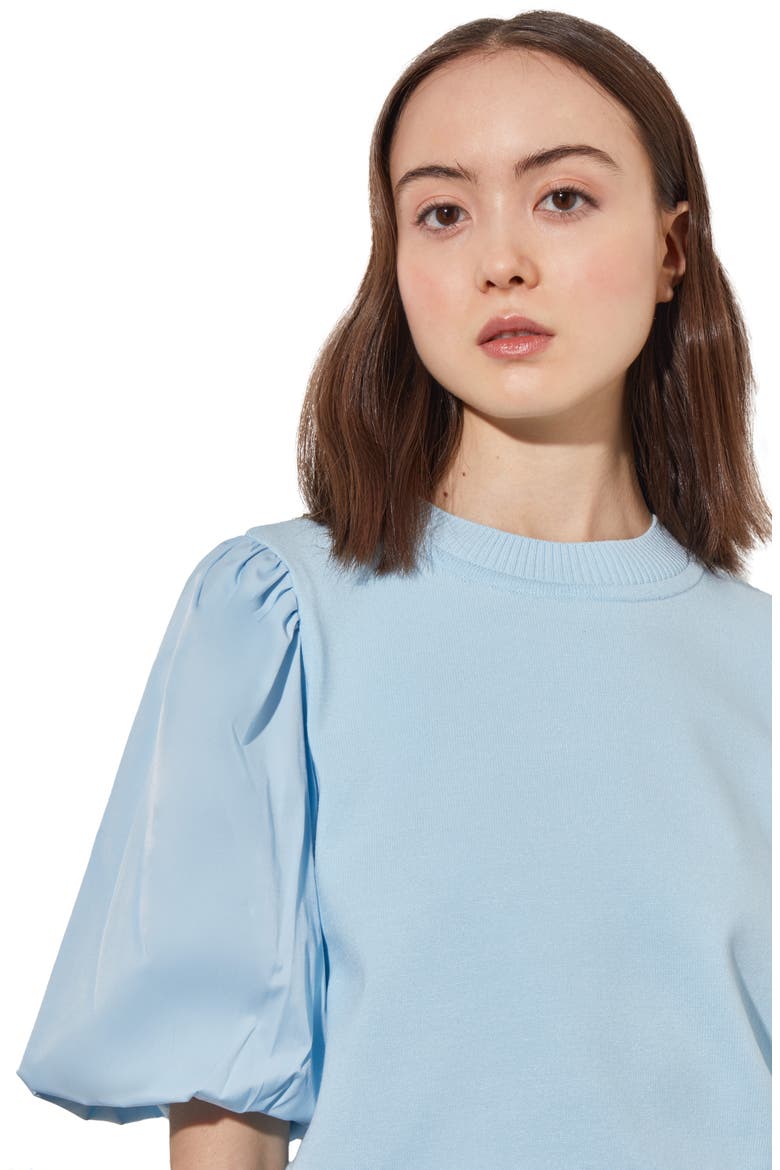 Puff Sleeve Tunic Sweater, Alternate, color, HAZE