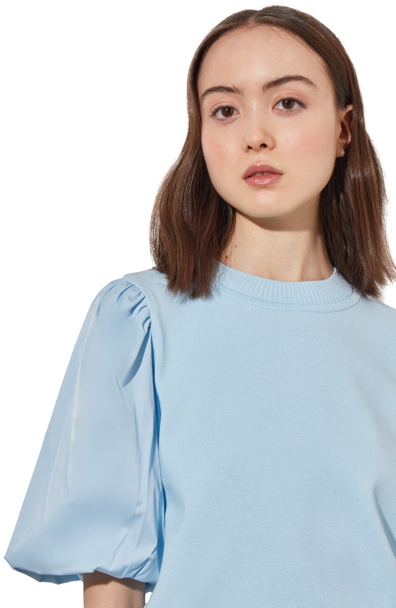 Ming Wang Puff Sleeve Tunic Sweater, Alternate, color, Haze
