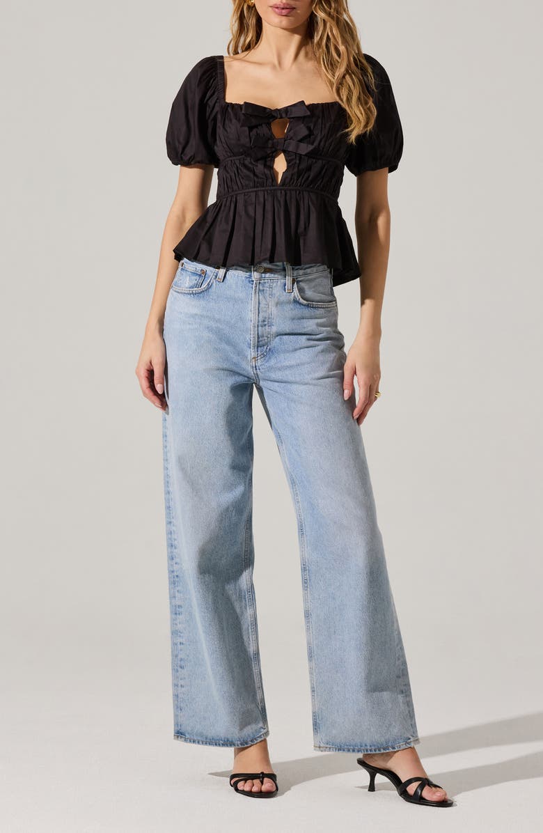 Smocked Peplum Shirt