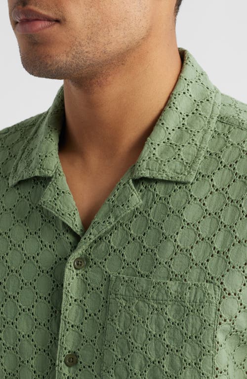 Rails Tyler Eyelet Camp Shirt In Green Dots
