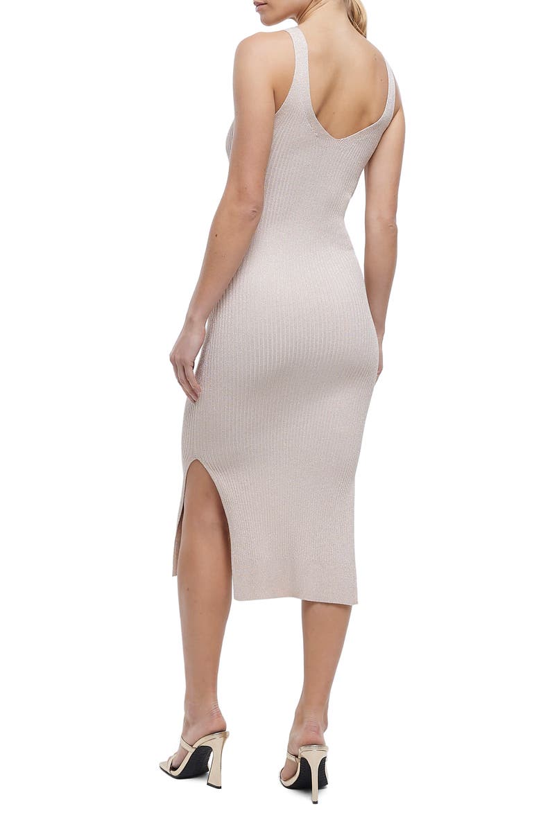 River Island Metallic Rib Body-Con Dress, Alternate, color,