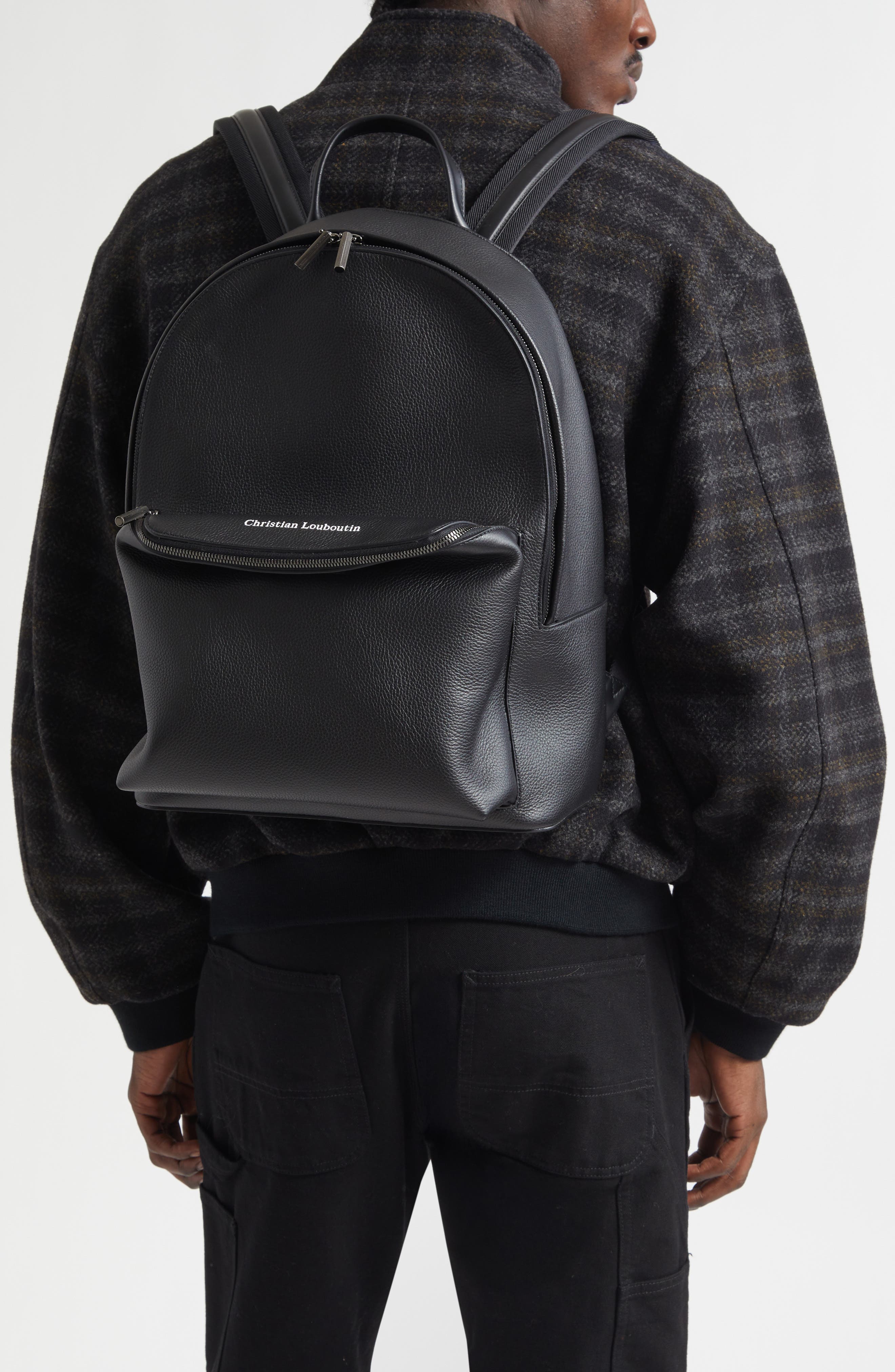 Stoic Leather Backpack, Alternate, color, BLACK