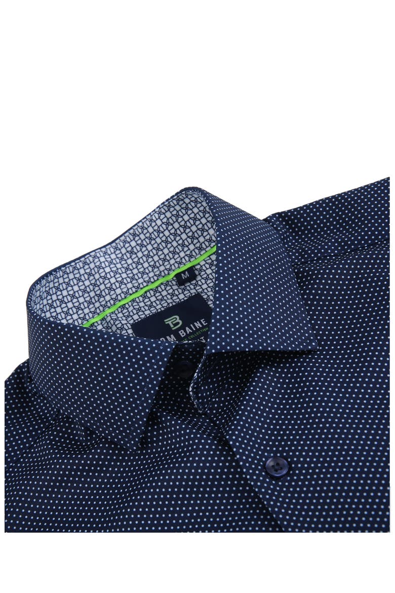 Slim Fit Performance Short Sleeve Button-Up Shirt, Alternate, color, NAVY