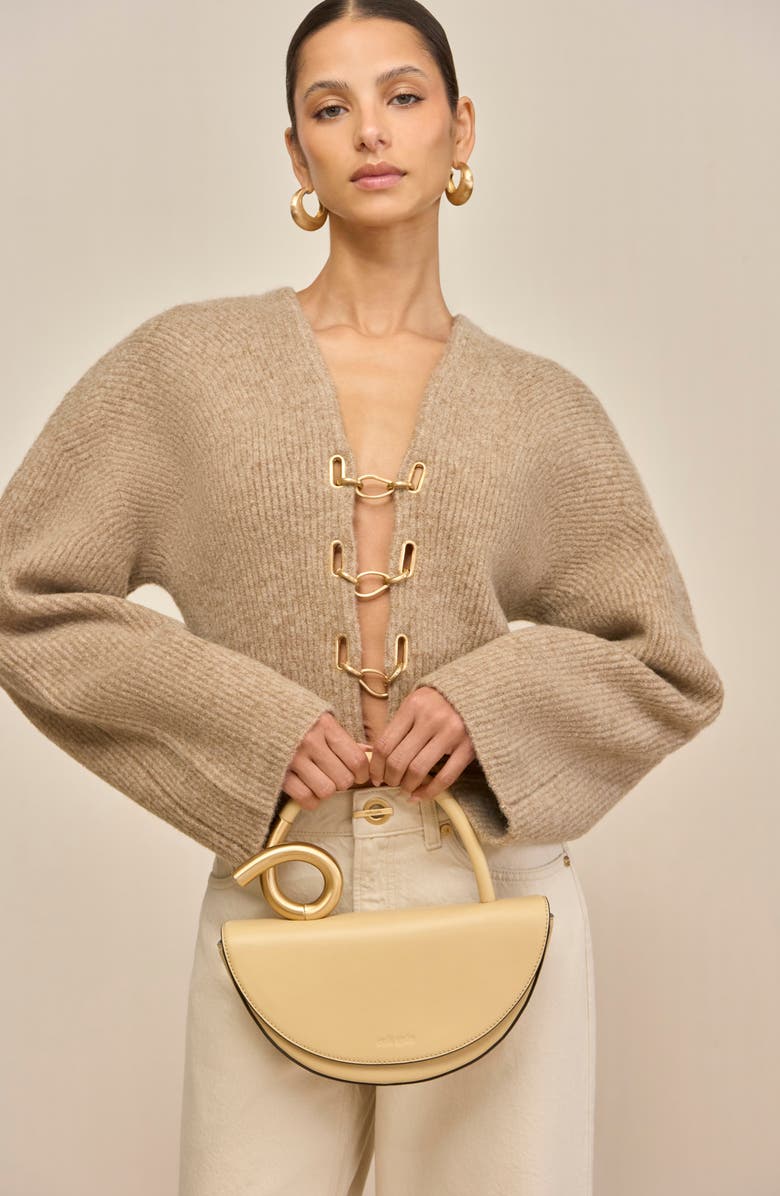 Cult Gaia Mayalu Crop Rib Cardigan, Alternate, color, Beach Melange