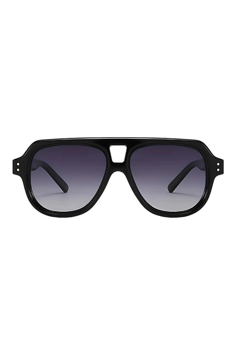 Ender 53mm Polarized Aviator Sunglasses, Main, color, BLACK / BLACK