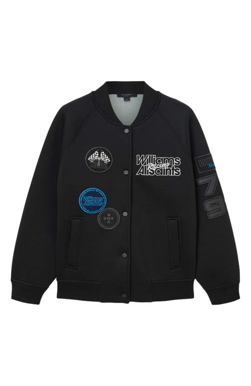 Allsaints Nico Cotton Blend Bomber Jacket In Black