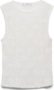 MANGO Lace Sleeveless Top