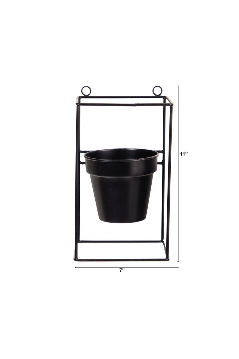 11-in Decorative Wall Planter, Alternate, color, Black