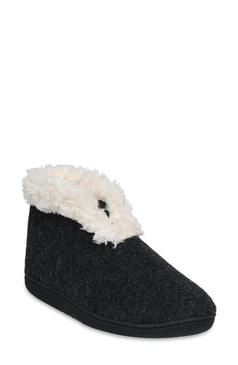 Faux Wool & Faux Shearling Slipper (Women)