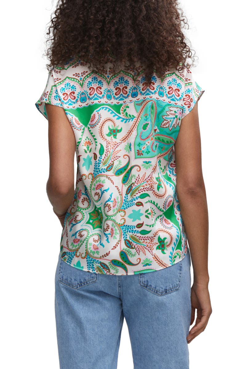 MANGO Paisley Satin Camp Shirt, Alternate, color, 