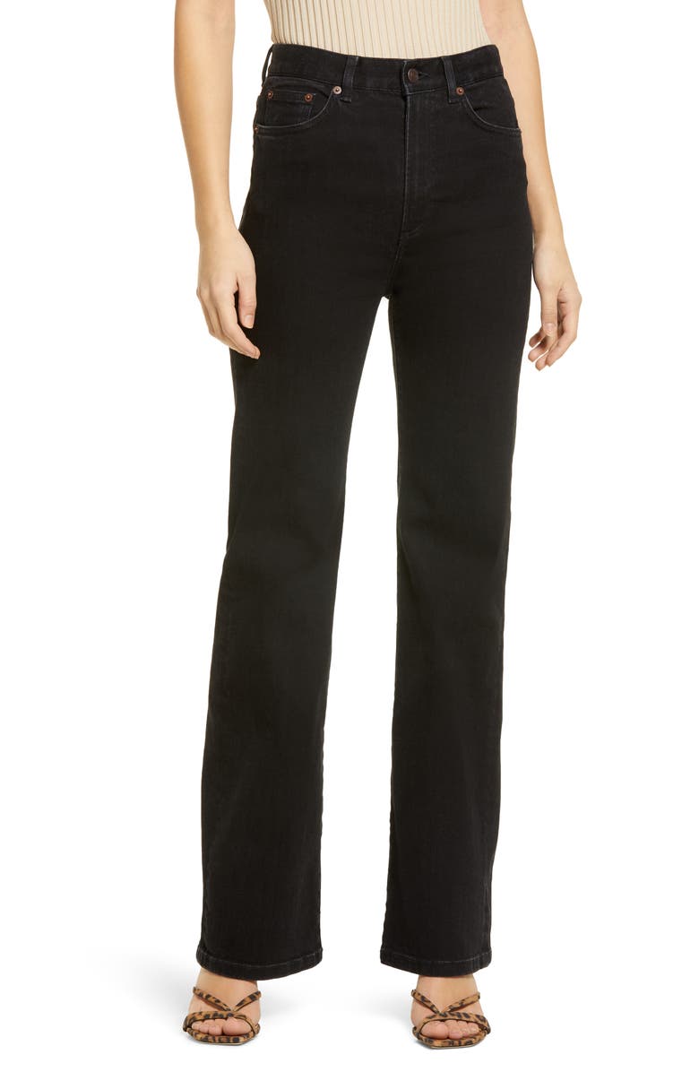 JEANERICA Pyramid High Waist Flare Jeans, Main, color,