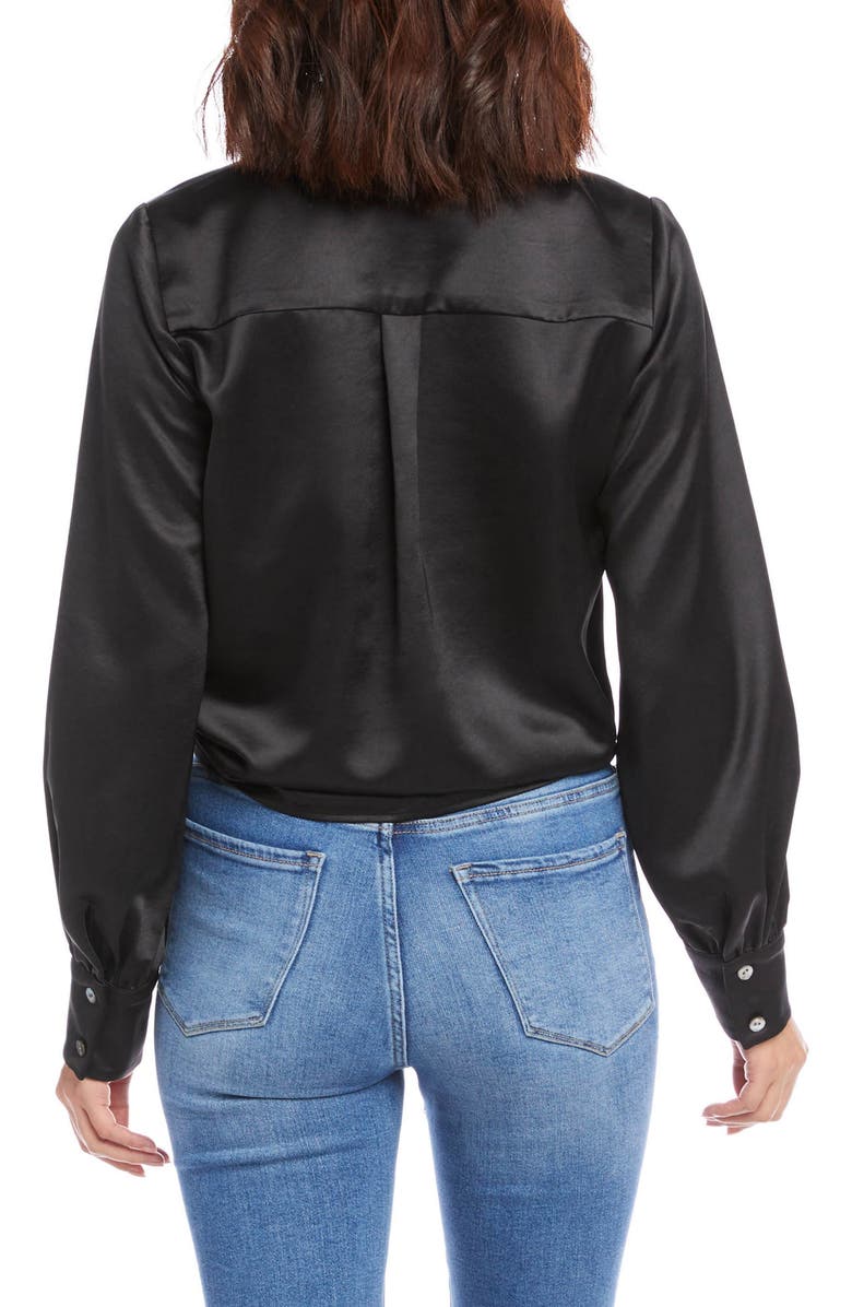 Karen Kane Tie Front Satin Top, Alternate, color, 
