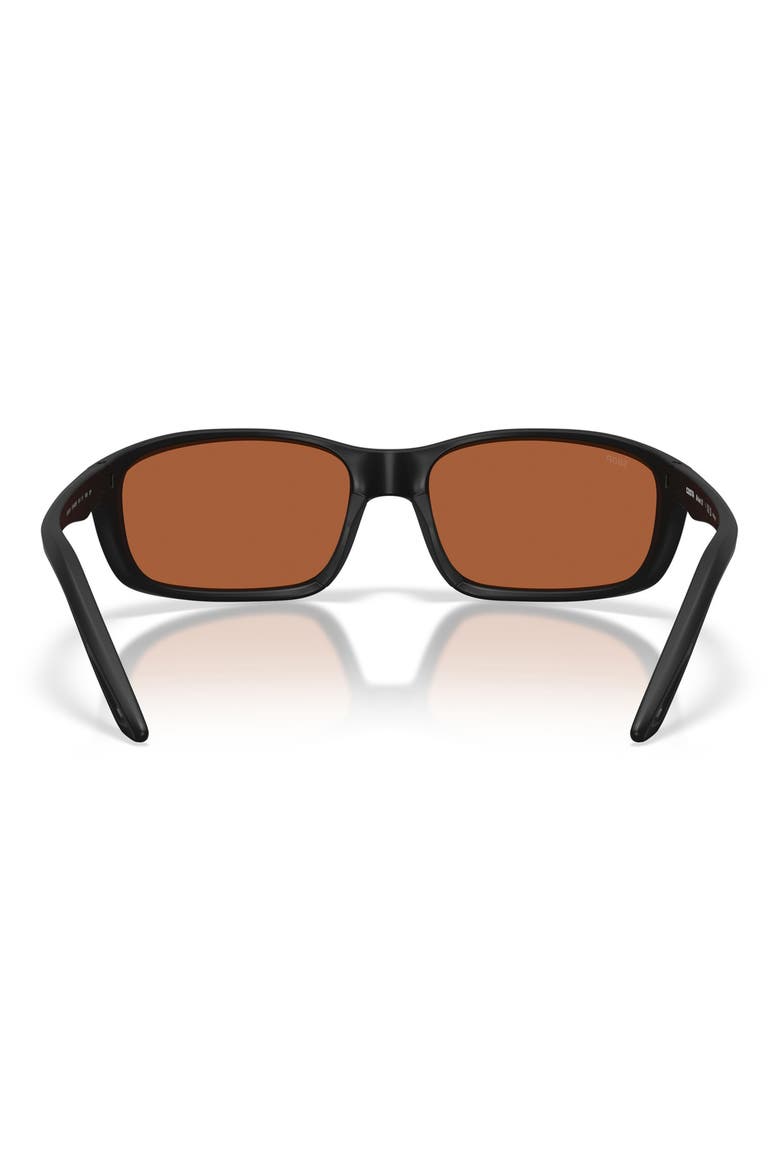 Brine II 59mm Polarized Rectangular Sunglasses, Alternate, color, BLACK / GREEN MIRROR